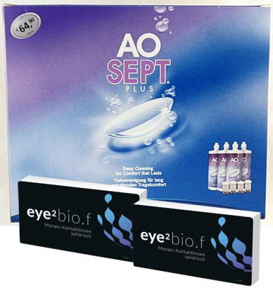 Eye2 BioF Kontaktlinsen mit AO-Sept Kombipaket